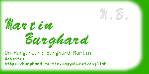 martin burghard business card